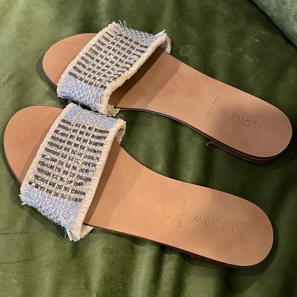 J. Crew metallic slide sandal